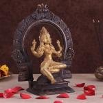 Pure Brass Goddess Mariamman with Prabhavali - 9" | Dual Copper Tone | Divine Rain & Fertility Deity | Intricate Craftsmanship | Compact Altar Decor